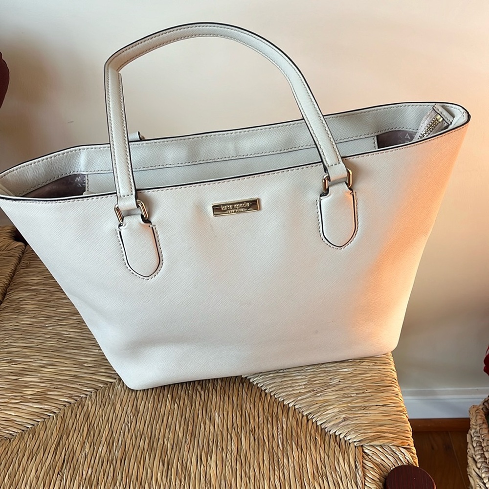 Cream Kate Spade tote